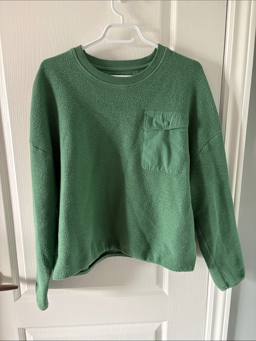 Roots Green Crewneck Sweater with Chest Pocket